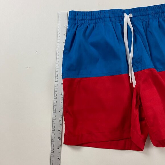 Chubbies Swim Trunks Shorts Mens Medium Lined Drawstring Red Blue Elastic Waist - Picture 9 of 11